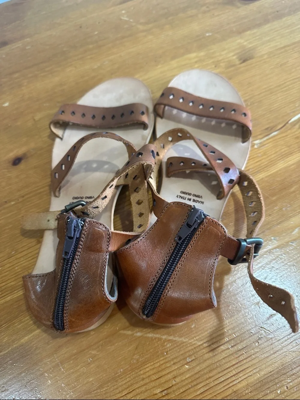l*space by Cocobelle Brown Laser-Cut Leather Strappy Sandals - Picture 10 of 10